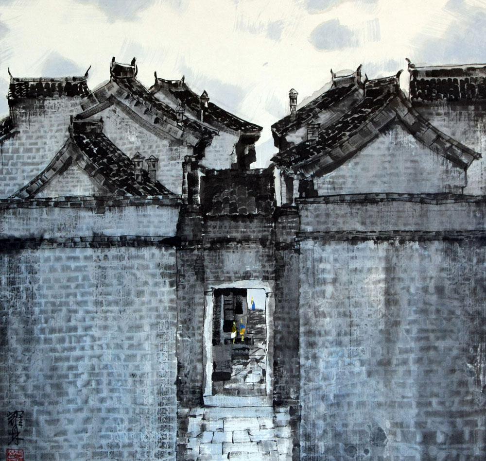 深宅·王家大院_景物油画_72中国油画_绘画艺术_艺术视点网-艺术