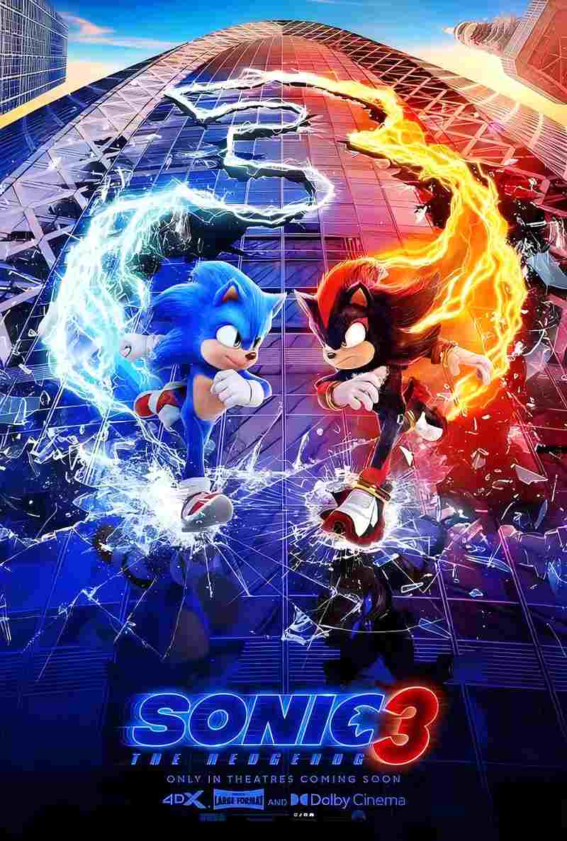 电影电视剧预告：美国、日本联合制作的科幻动画电影《刺猬索尼克3 Sonic the Hedgehog 3》官宣于2024年12月20日在美国上映